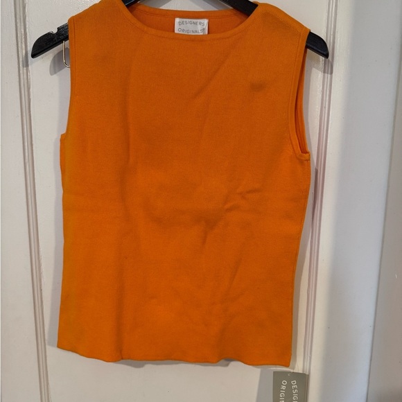 Designers Originals Orange Fitted Sleeveless Tank Top. NWT. - Picture 2 of 4